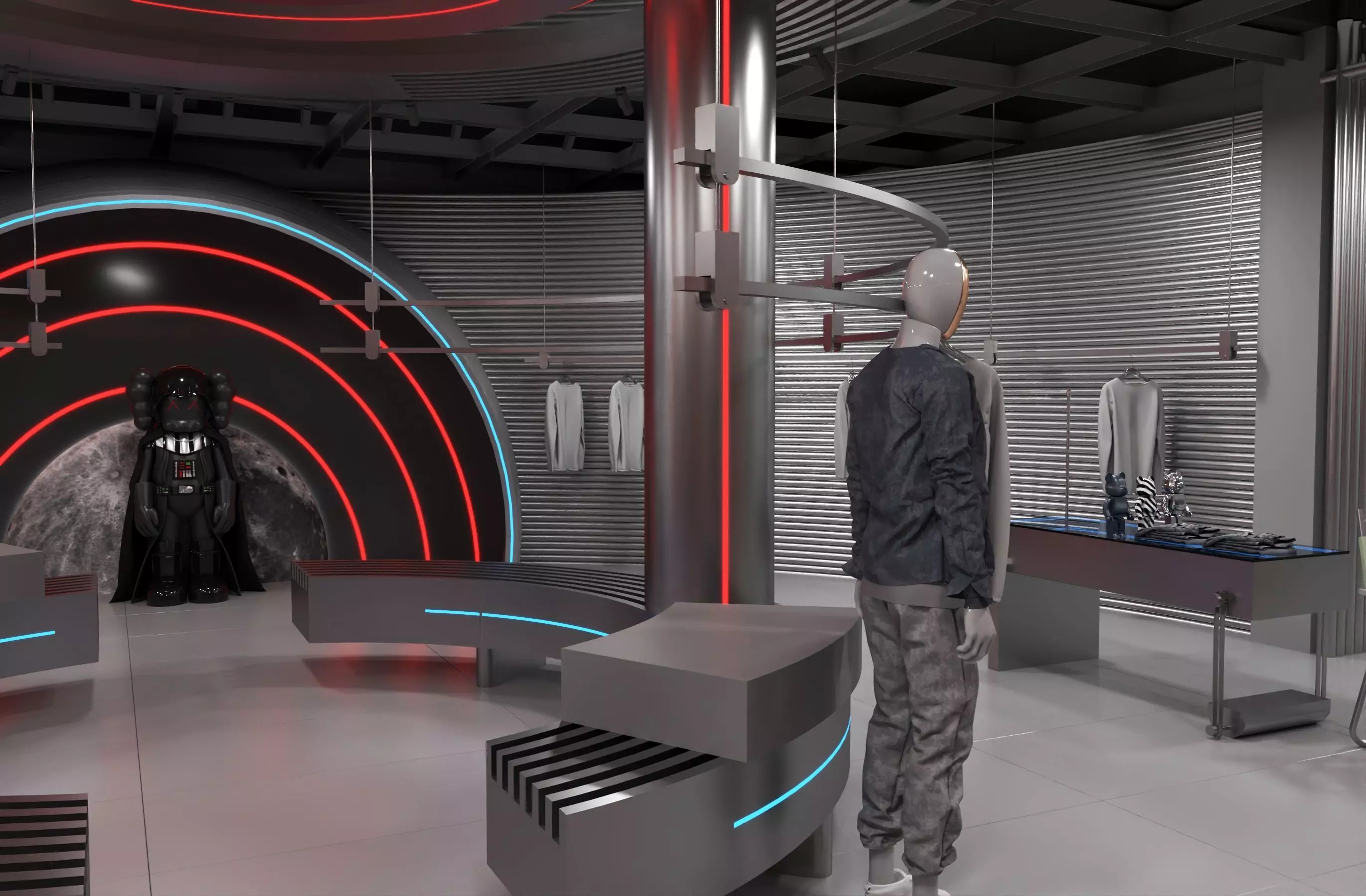 clothing store shop  Low-poly 3D model_3