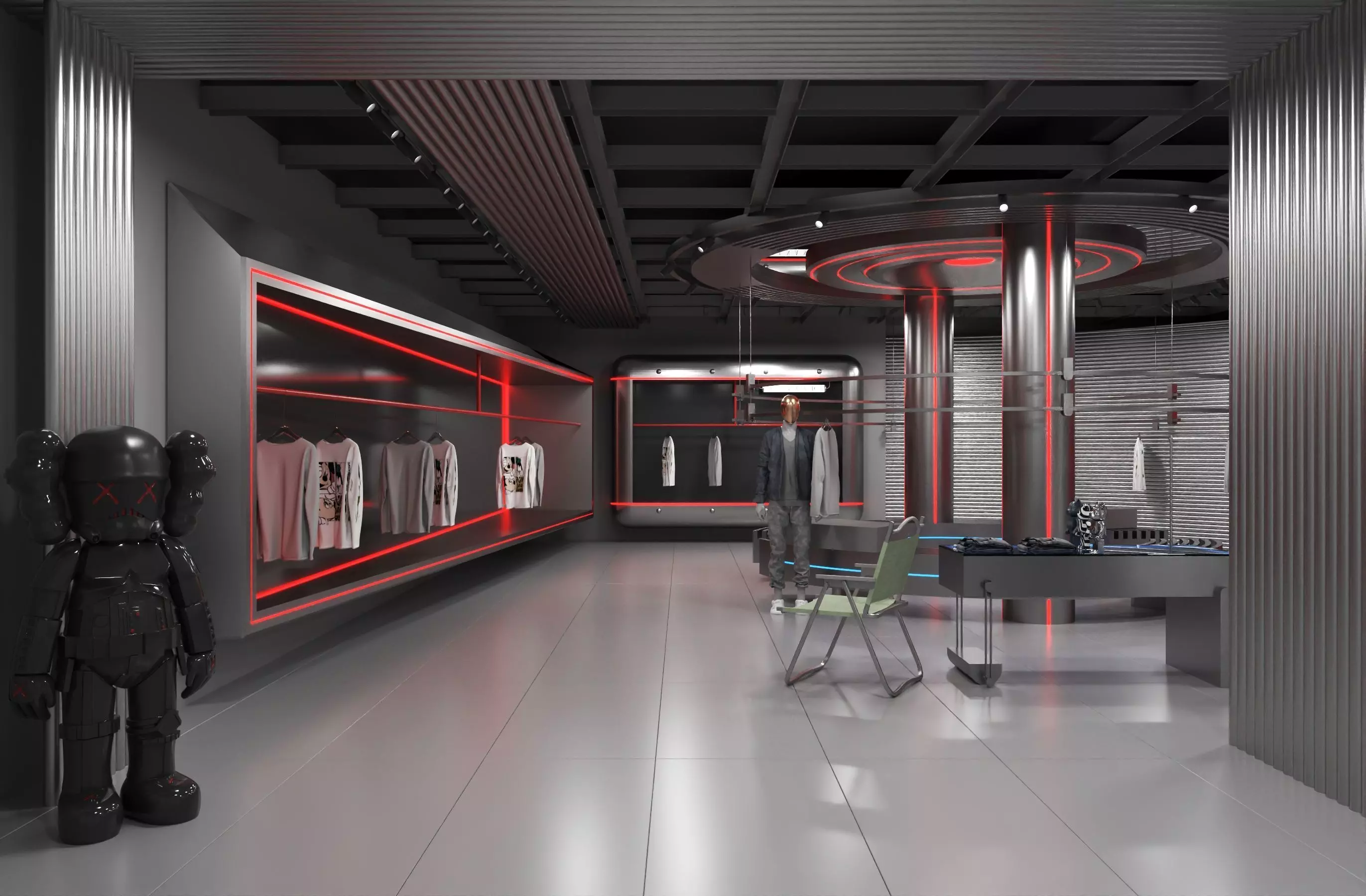 clothing store shop  Low-poly 3D model_0