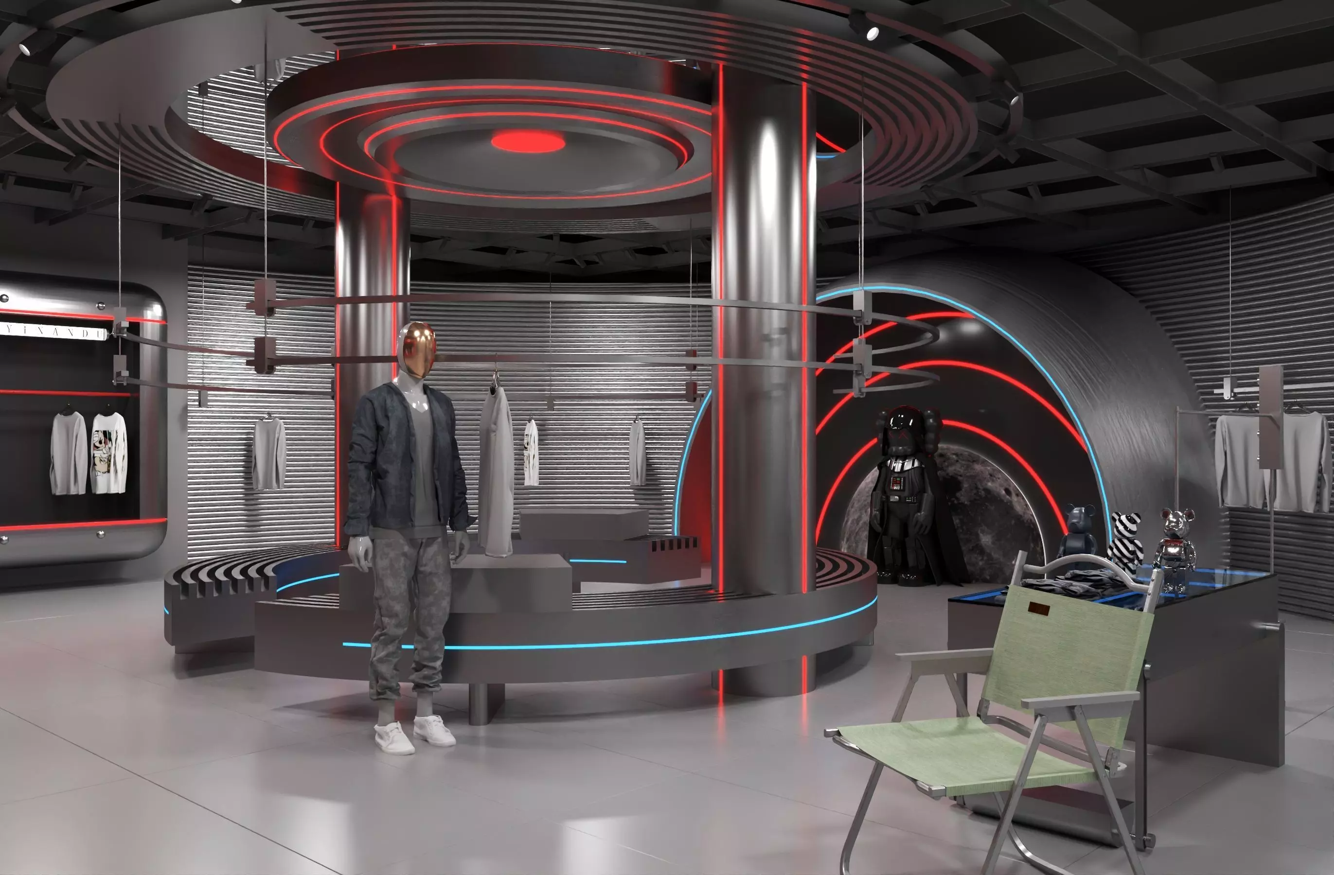 clothing store shop  Low-poly 3D model_2