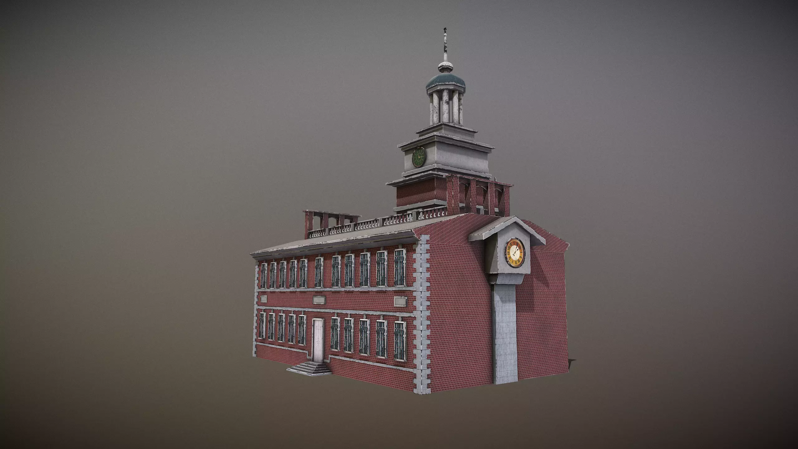 Independence Hall Low-poly 3D model_3