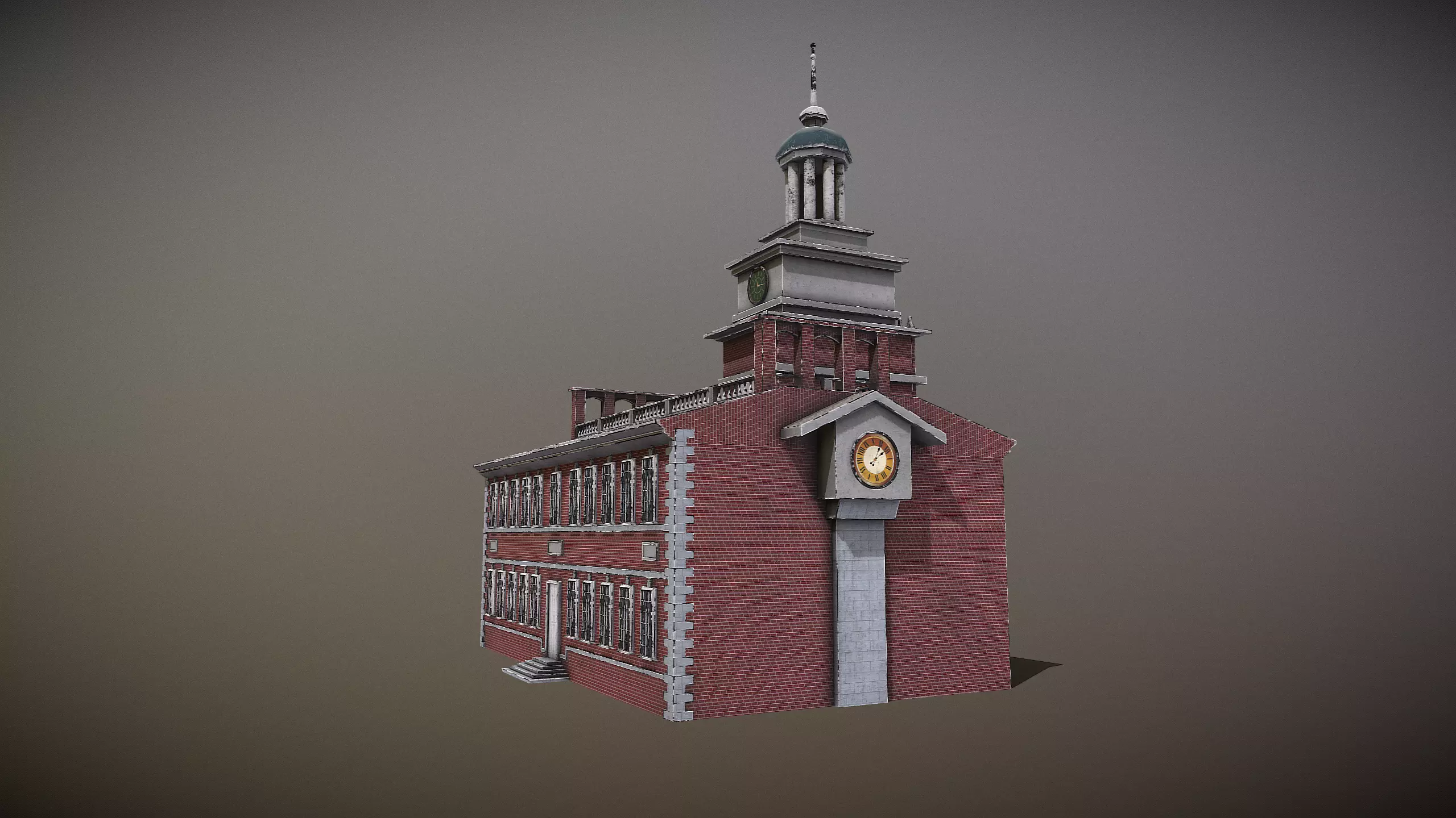 Independence Hall Low-poly 3D model_5