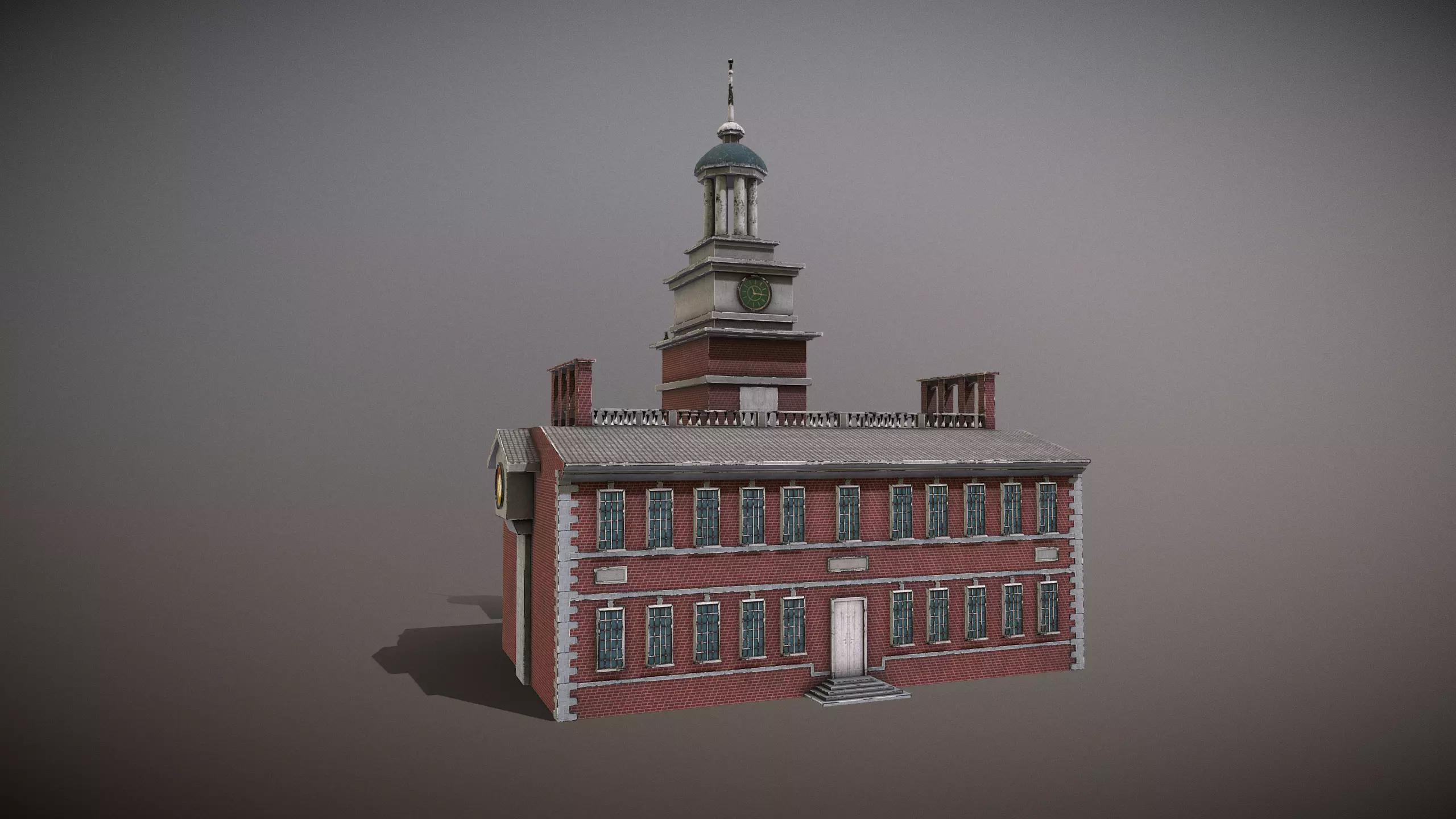Independence Hall Low-poly 3D model_0