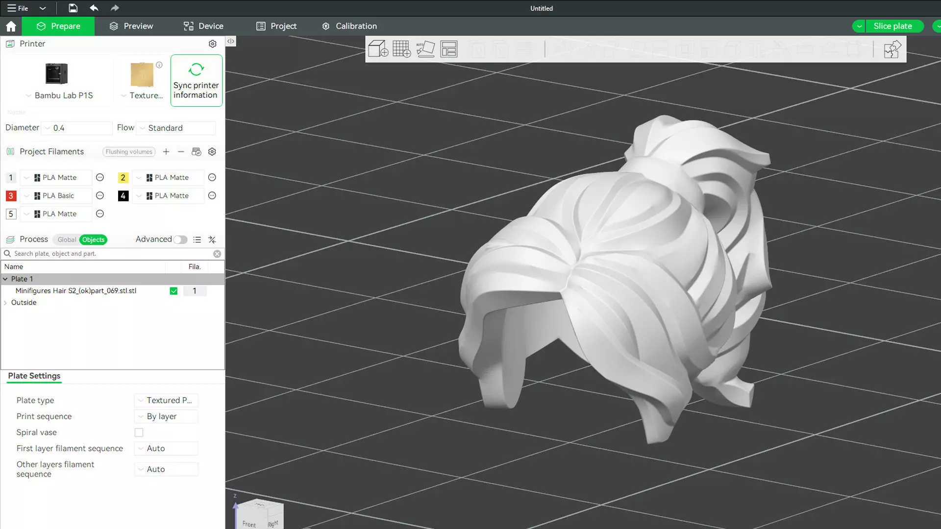 Custom3Dprint Minifigure Accessory - Minifigure Hair S2 - 070 3D print model_2