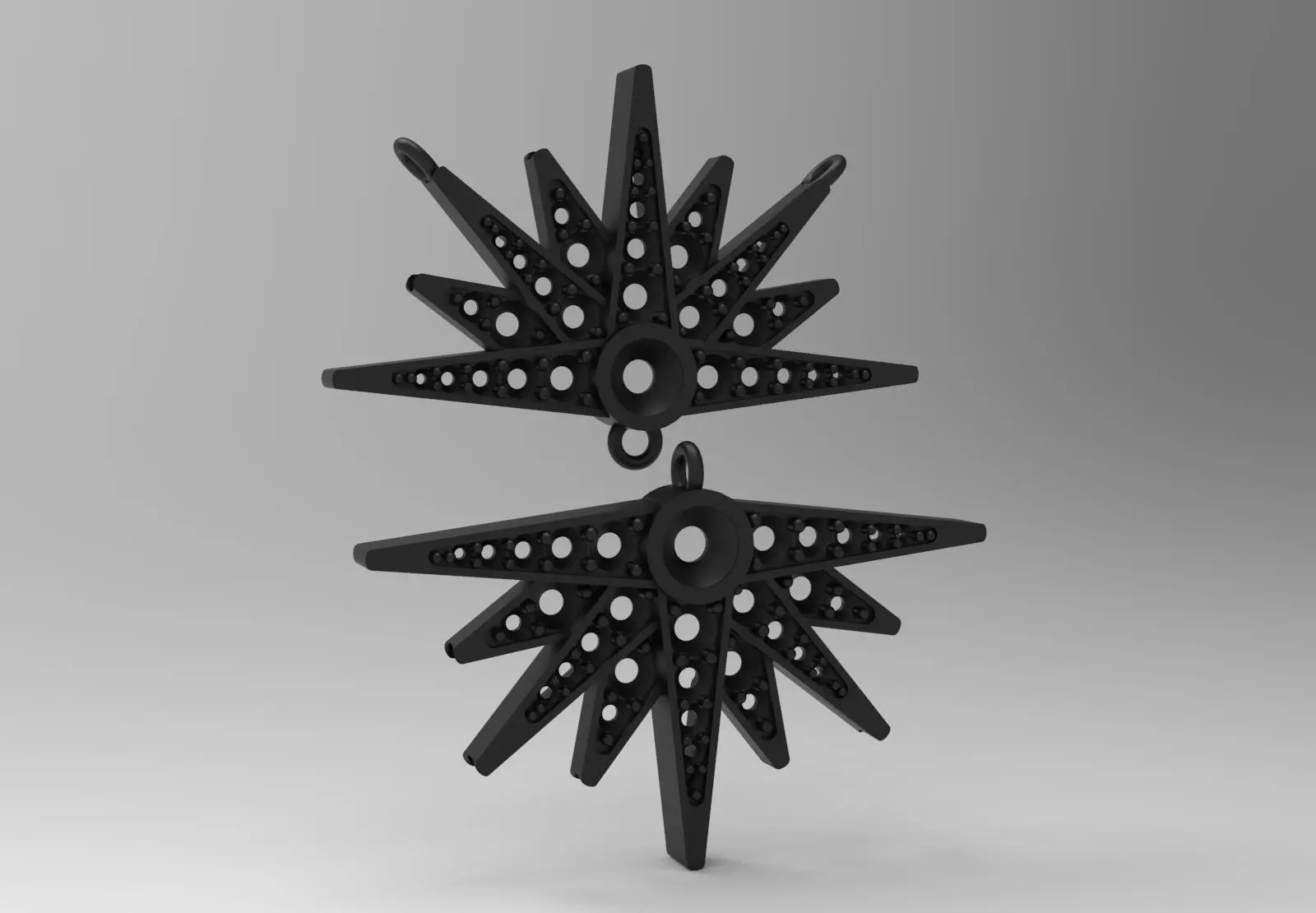 Double Sunburst Star STL 3DM Pendant jp0387 3D print model_15