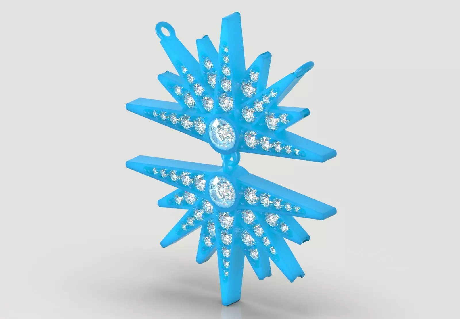 Double Sunburst Star STL 3DM Pendant jp0387 3D print model_14