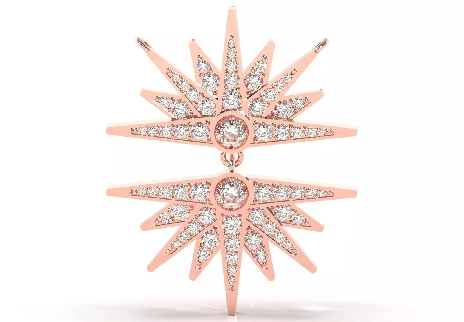 Double Sunburst Star STL 3DM Pendant jp0387 3D print model_11