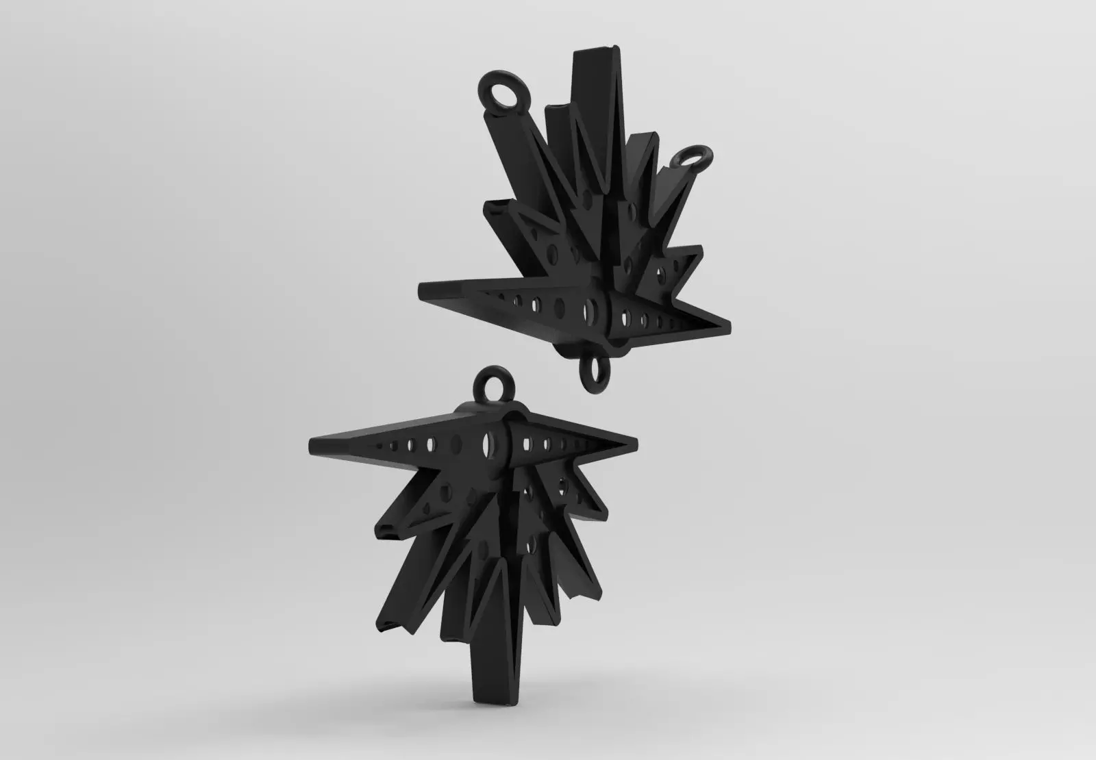 Double Sunburst Star STL 3DM Pendant jp0387 3D print model_16