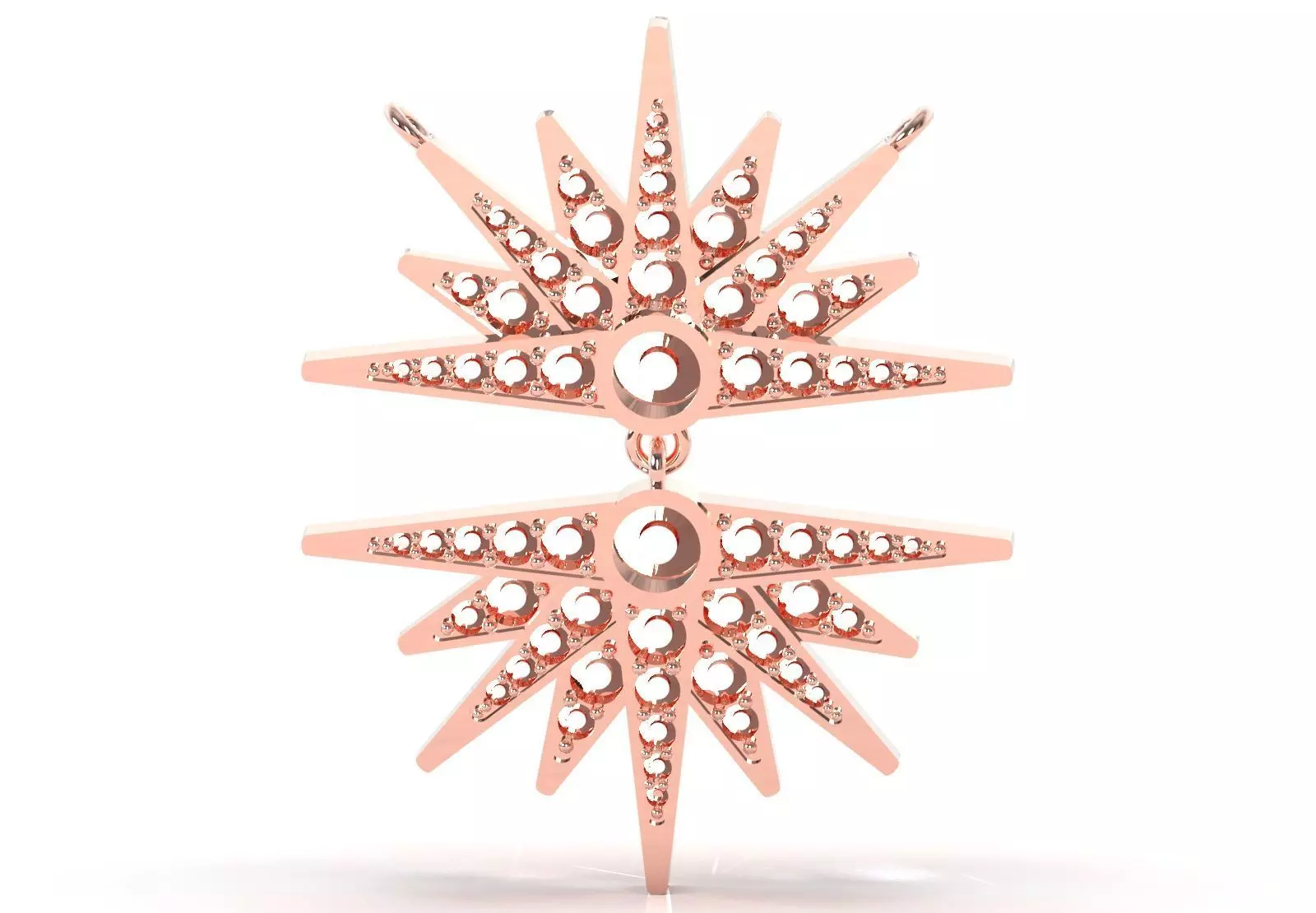 Double Sunburst Star STL 3DM Pendant jp0387 3D print model_12