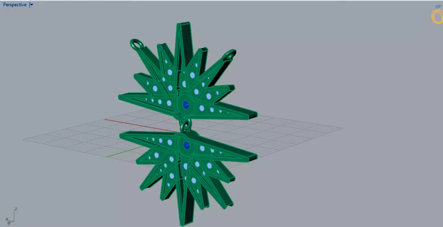 Double Sunburst Star STL 3DM Pendant jp0387 3D print model_10