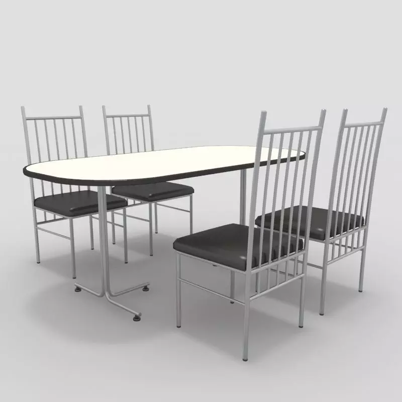 Table with Chairs 3D model_0