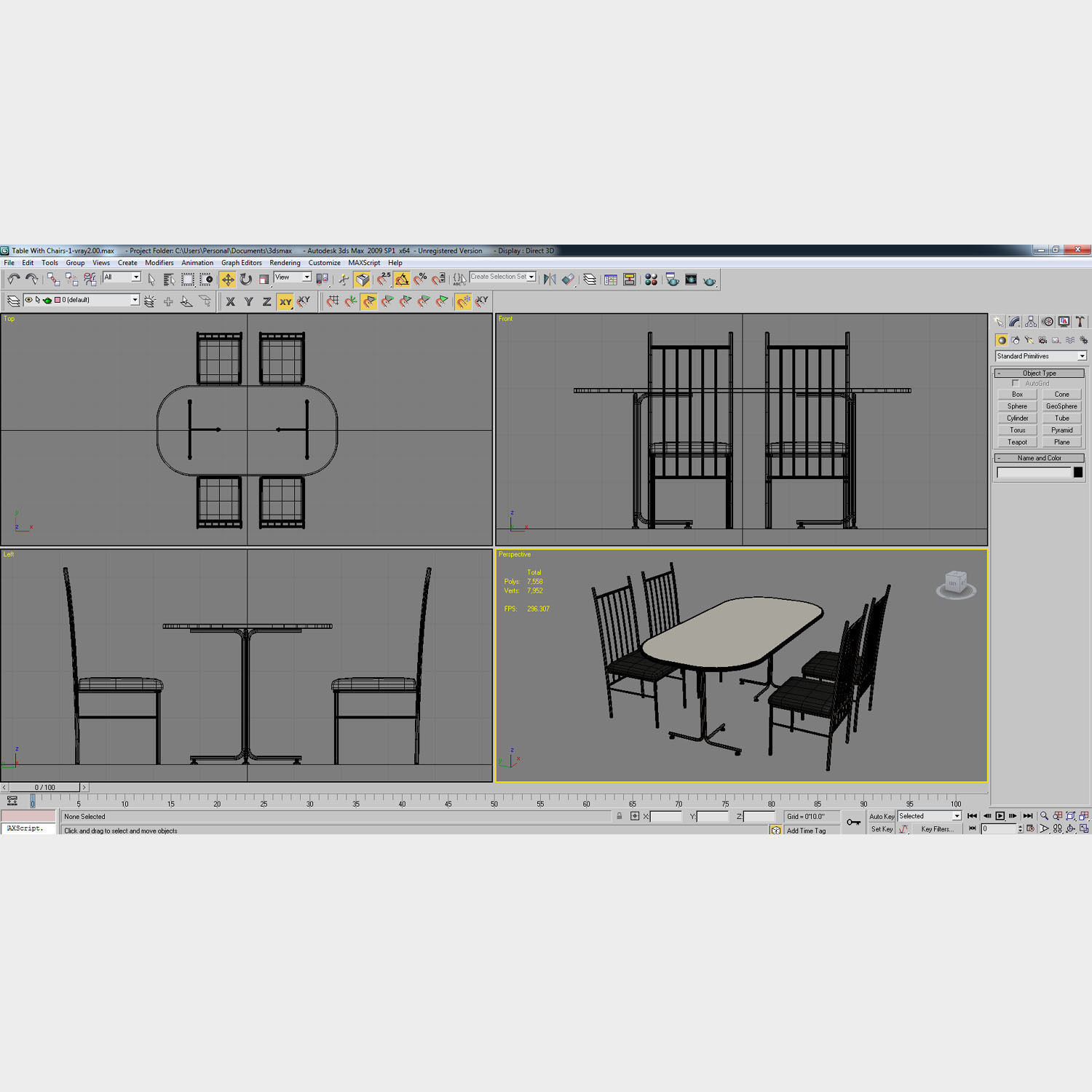 Table with Chairs 3D model_8