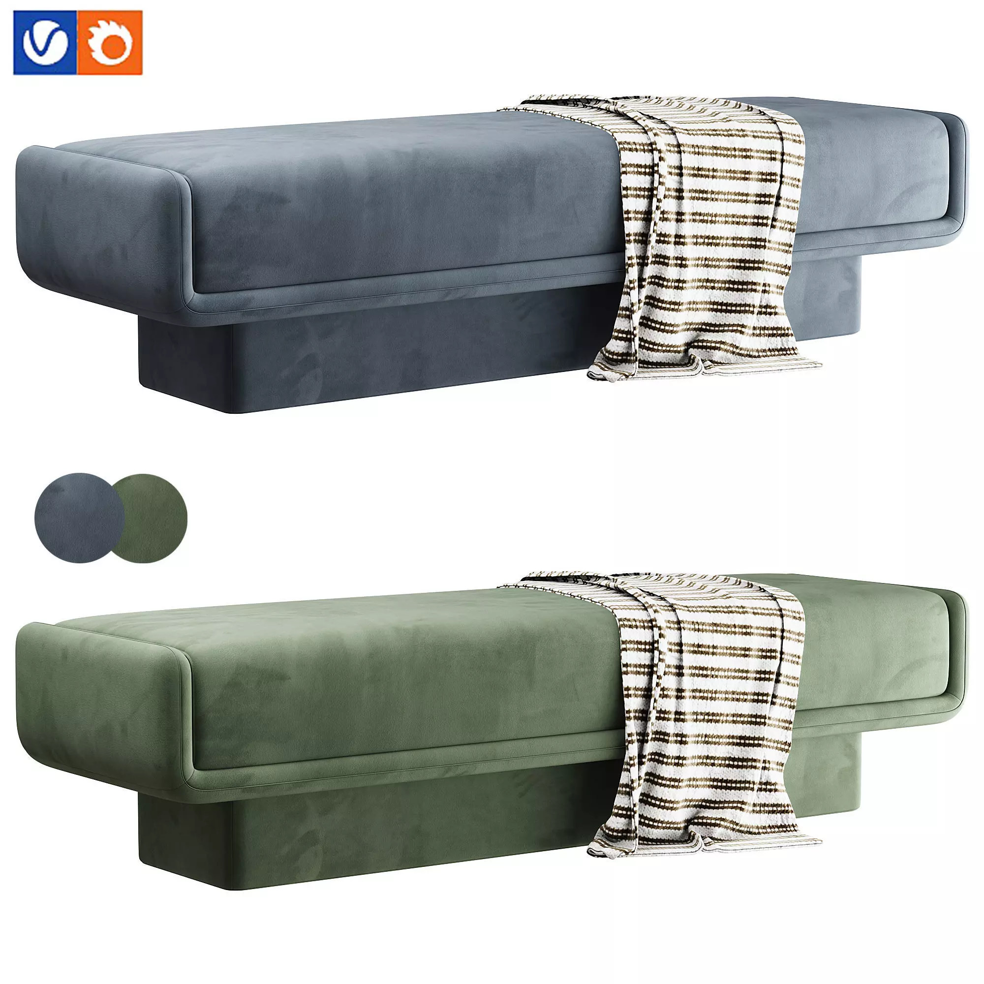 Lilas Bench By gallottiradice 3D model
