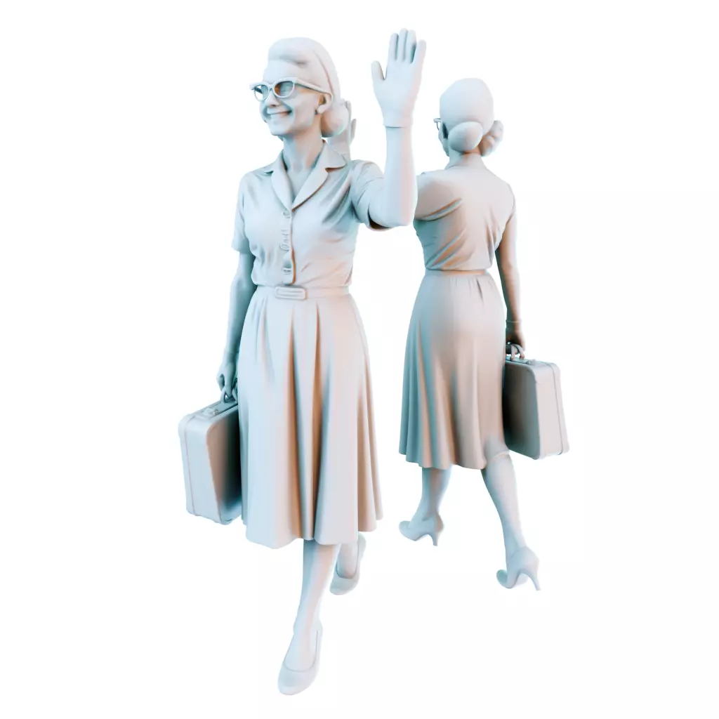 Everyday Life in the 1950s Vintage Figures Collection 3D print model_0