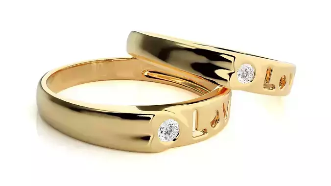 50 Couple Rings Collection  3DM STL with Rendered Images