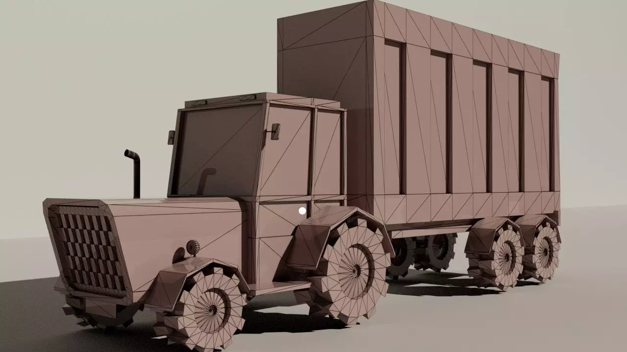 Low Poly Truck Low-poly 3D model_12