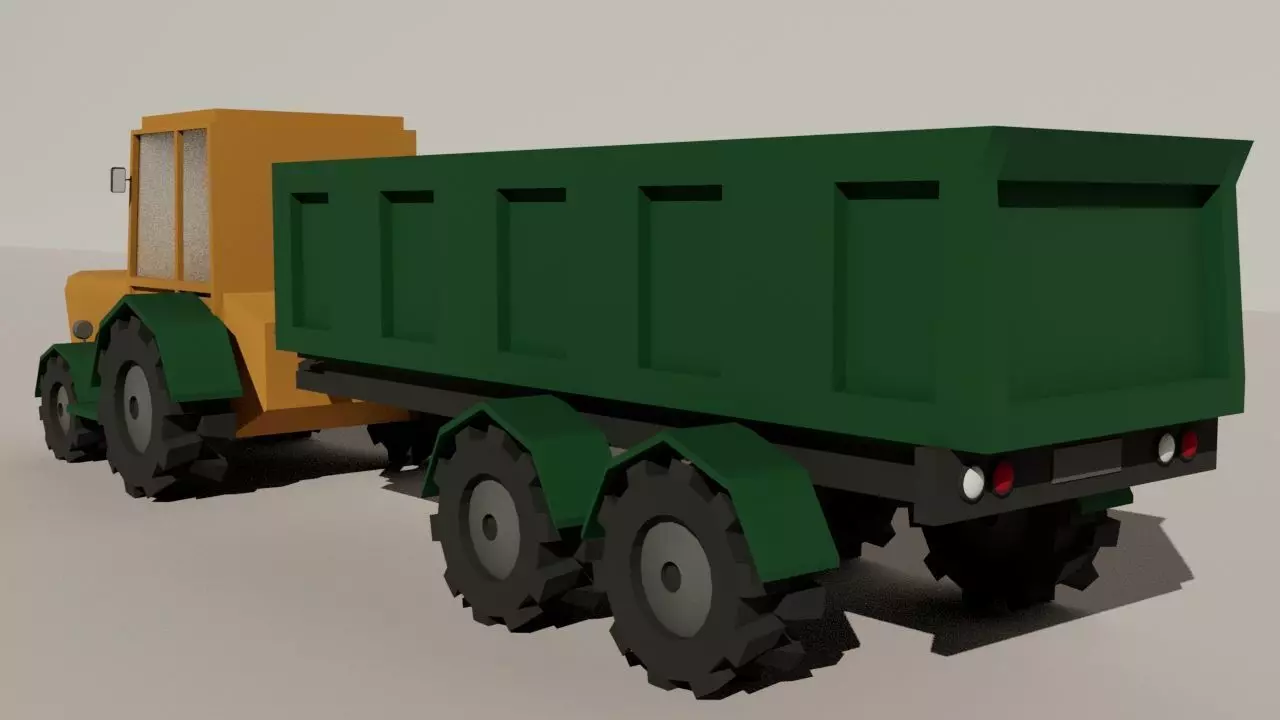 Low Poly Truck Low-poly 3D model_7