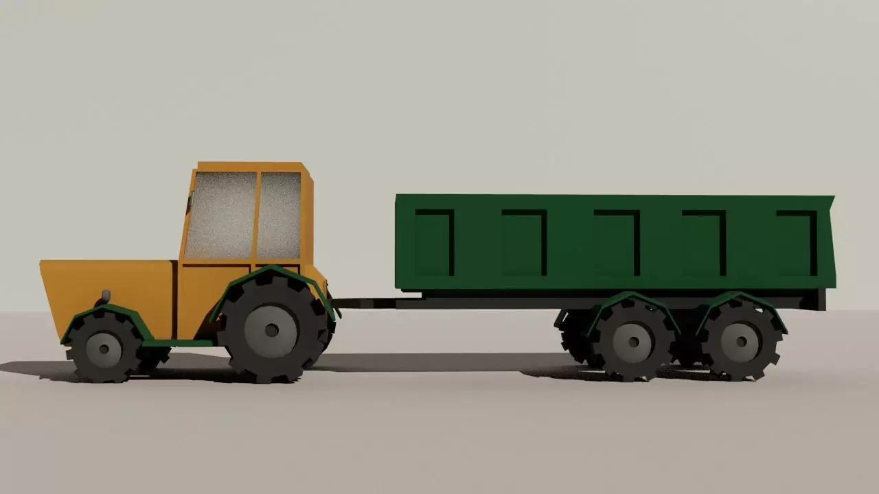 Low Poly Truck Low-poly 3D model_6