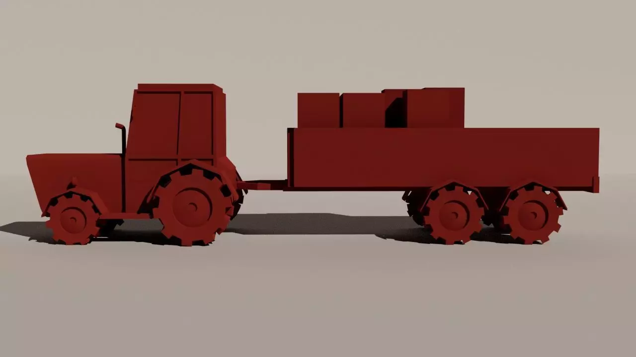 Low Poly Truck Low-poly 3D model_10