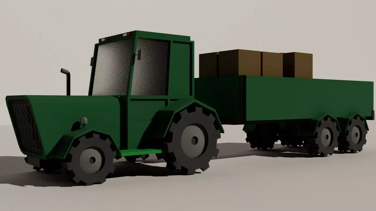 Low Poly Truck Low-poly 3D model_5