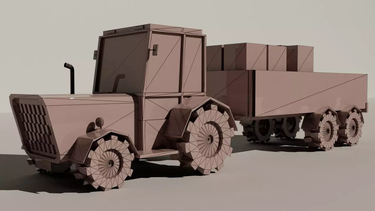 Low Poly Truck Low-poly 3D model_13