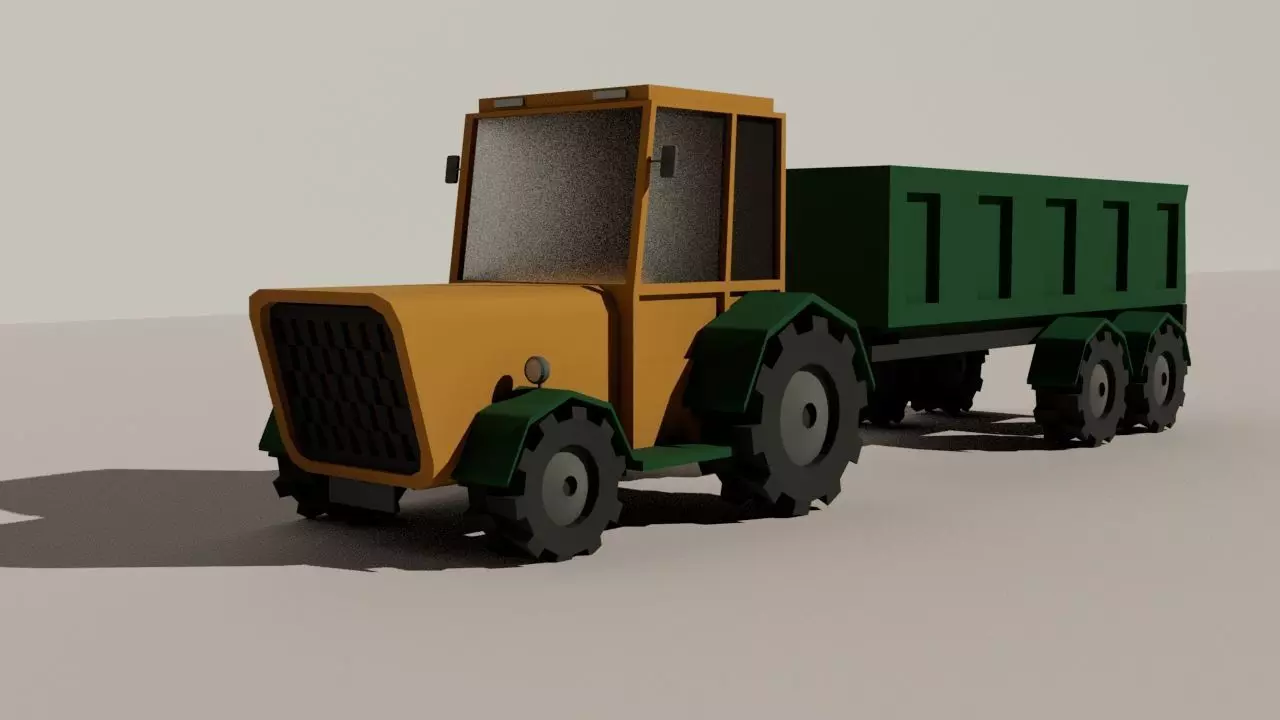 Low Poly Truck Low-poly 3D model_8