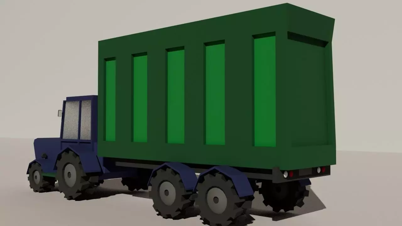 Low Poly Truck Low-poly 3D model_2