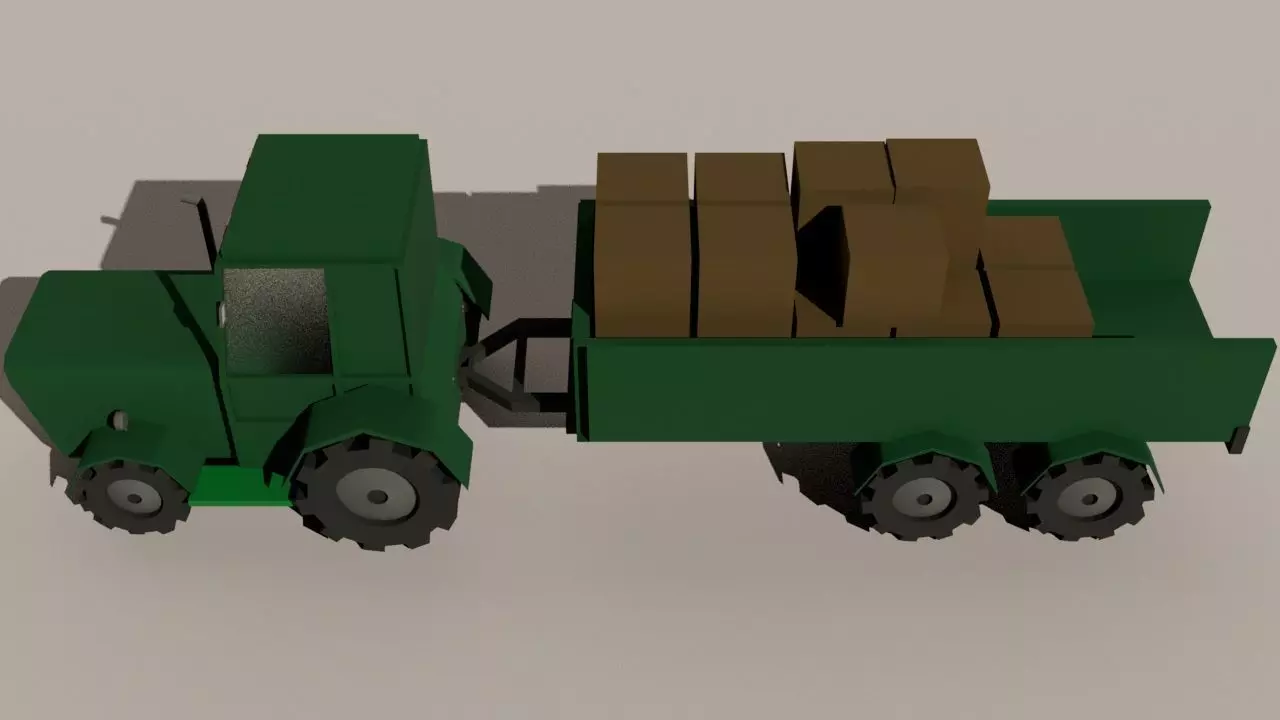 Low Poly Truck Low-poly 3D model_3