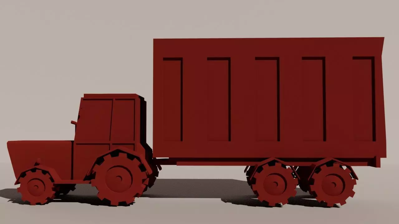 Low Poly Truck Low-poly 3D model_9