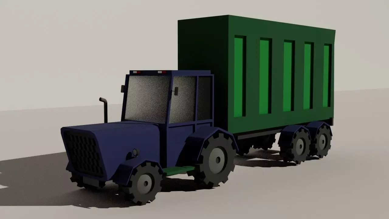 Low Poly Truck Low-poly 3D model_1