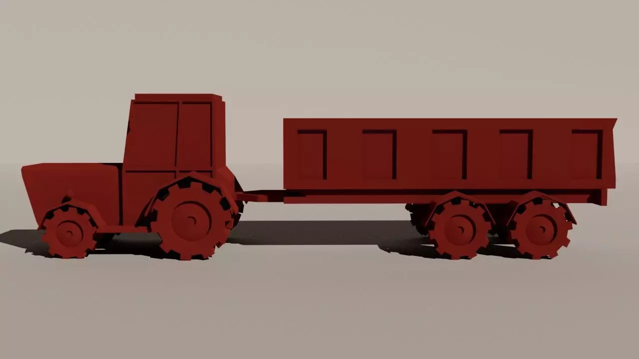 Low Poly Truck Low-poly 3D model_11