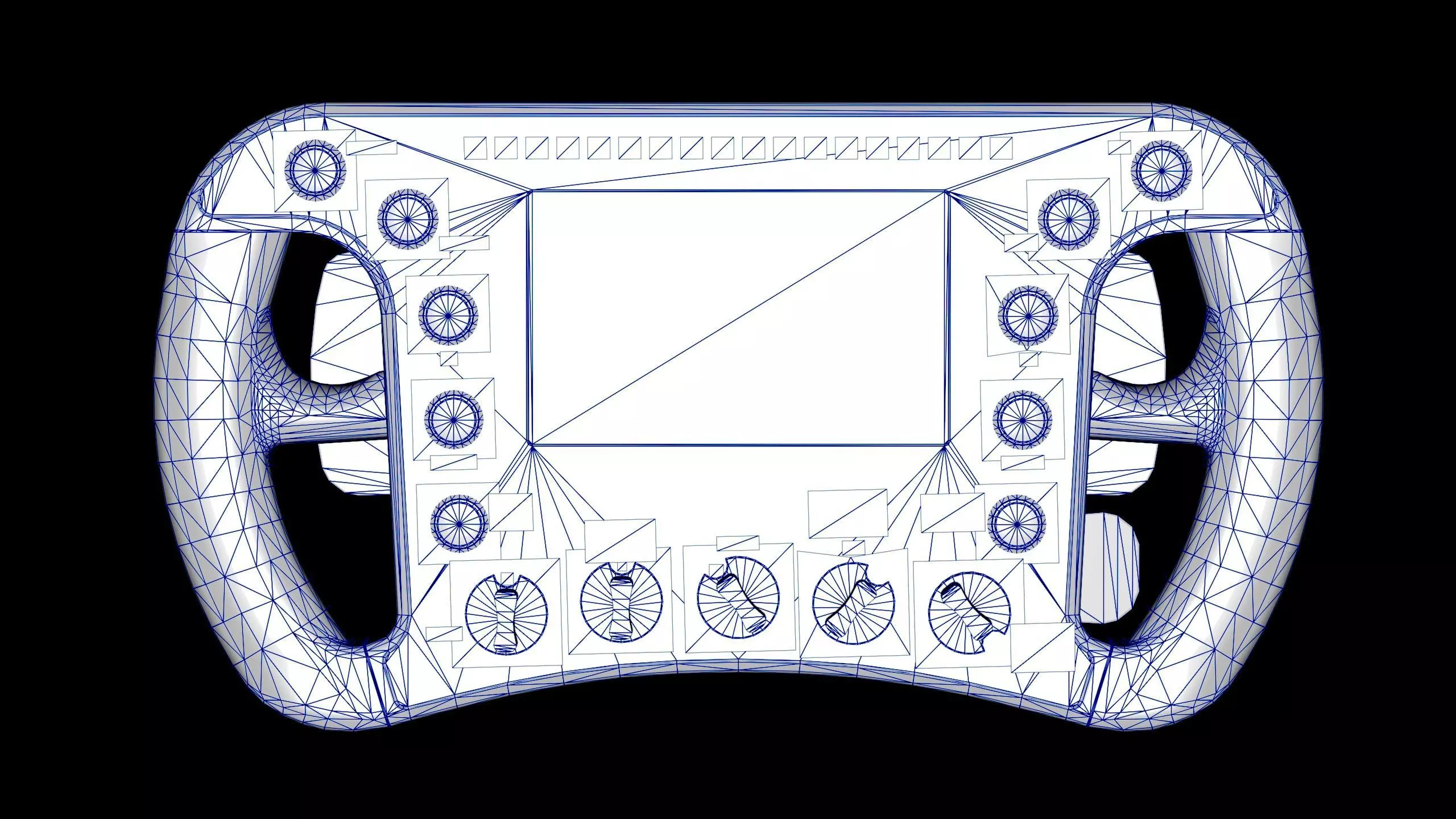 GT3 Racing Steering Wheel Low-poly 3D model_12
