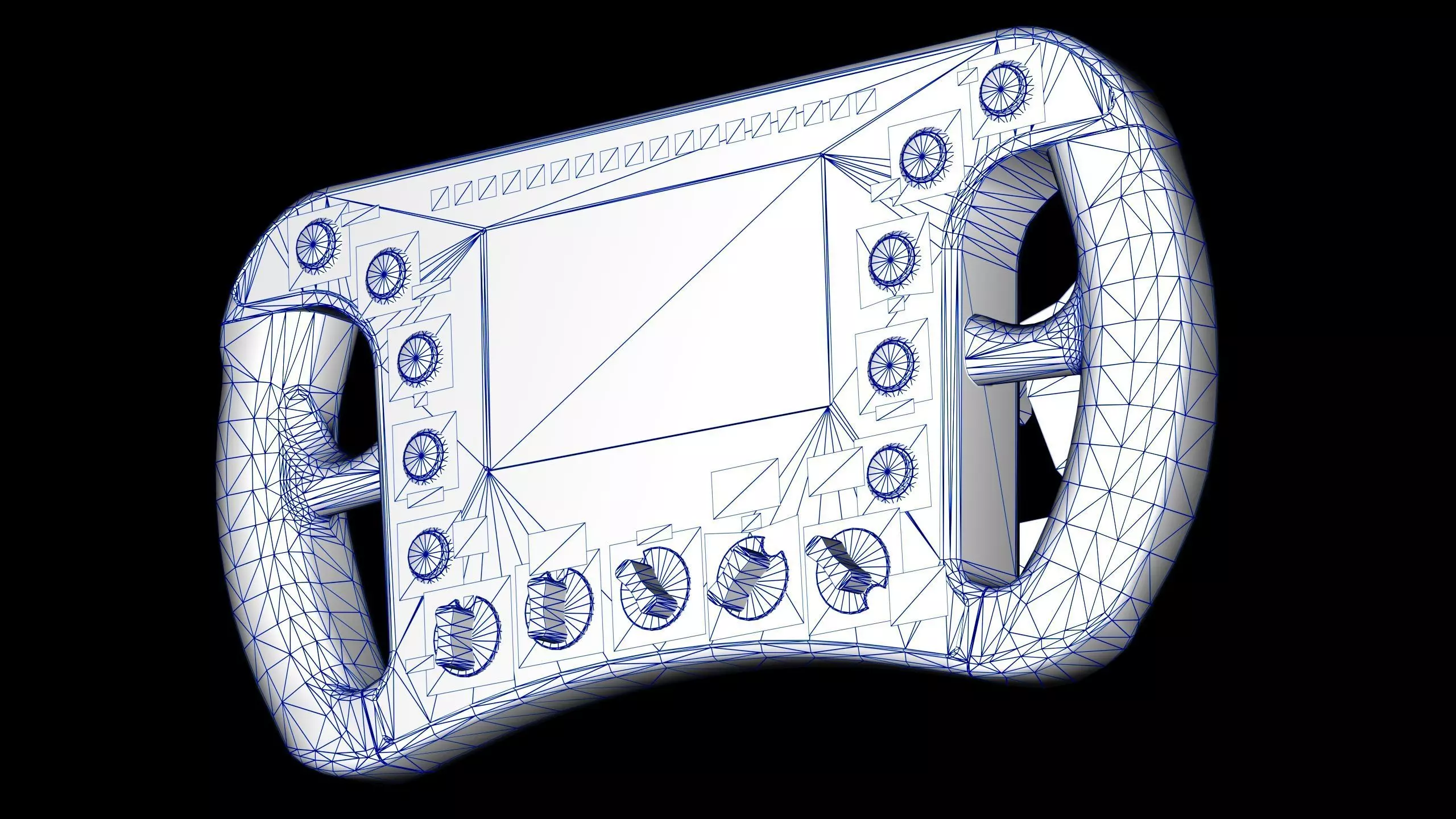 GT3 Racing Steering Wheel Low-poly 3D model_13