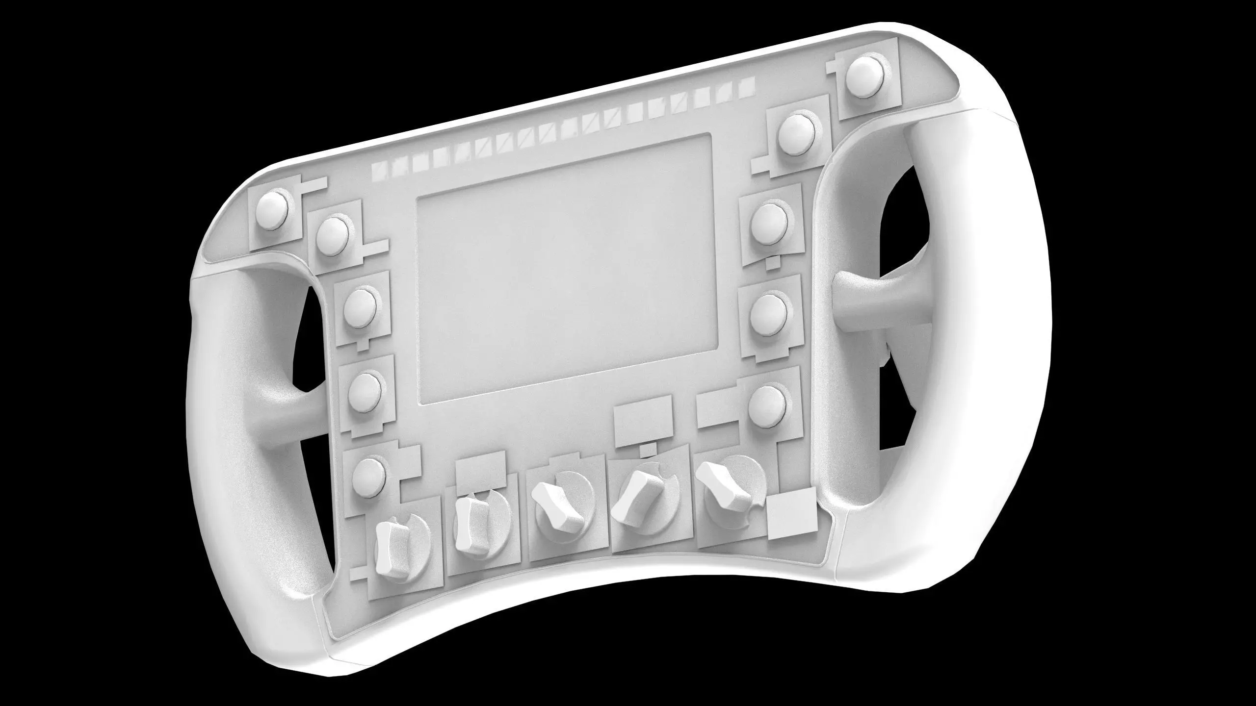 GT3 Racing Steering Wheel Low-poly 3D model_7