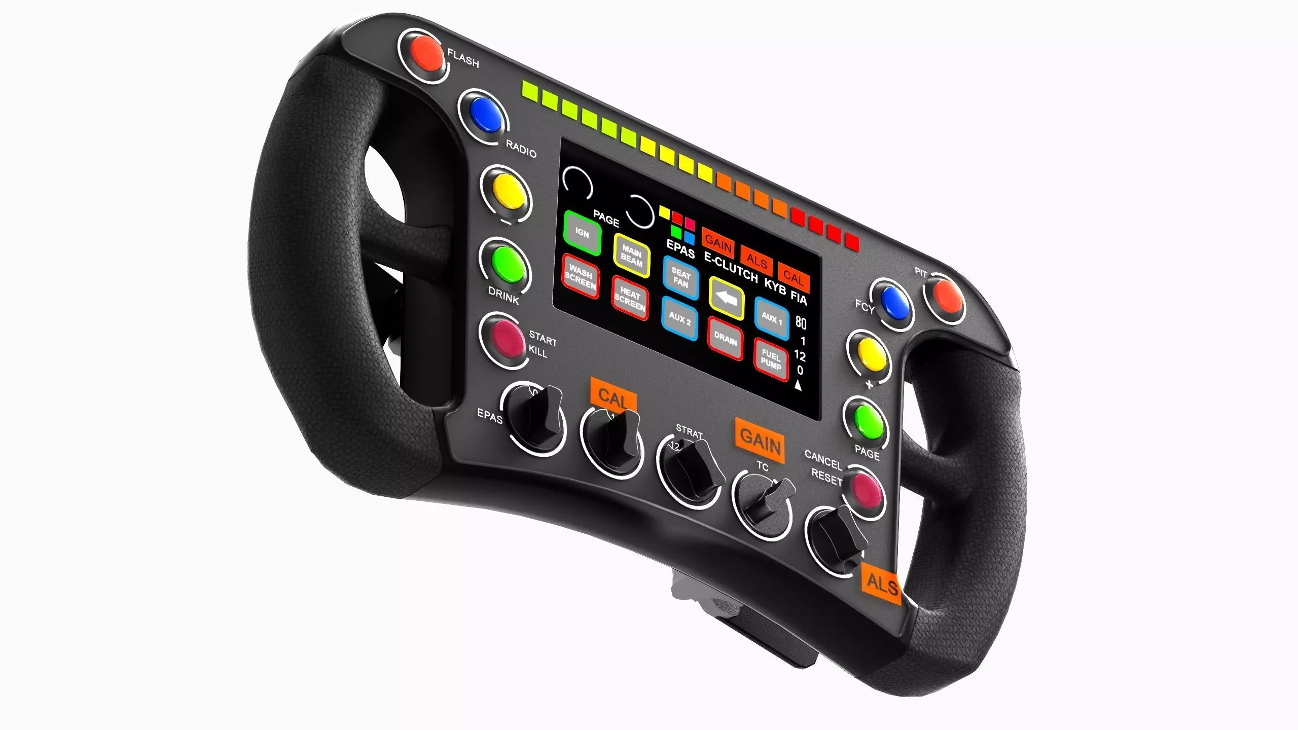 GT3 Racing Steering Wheel Low-poly 3D model_3
