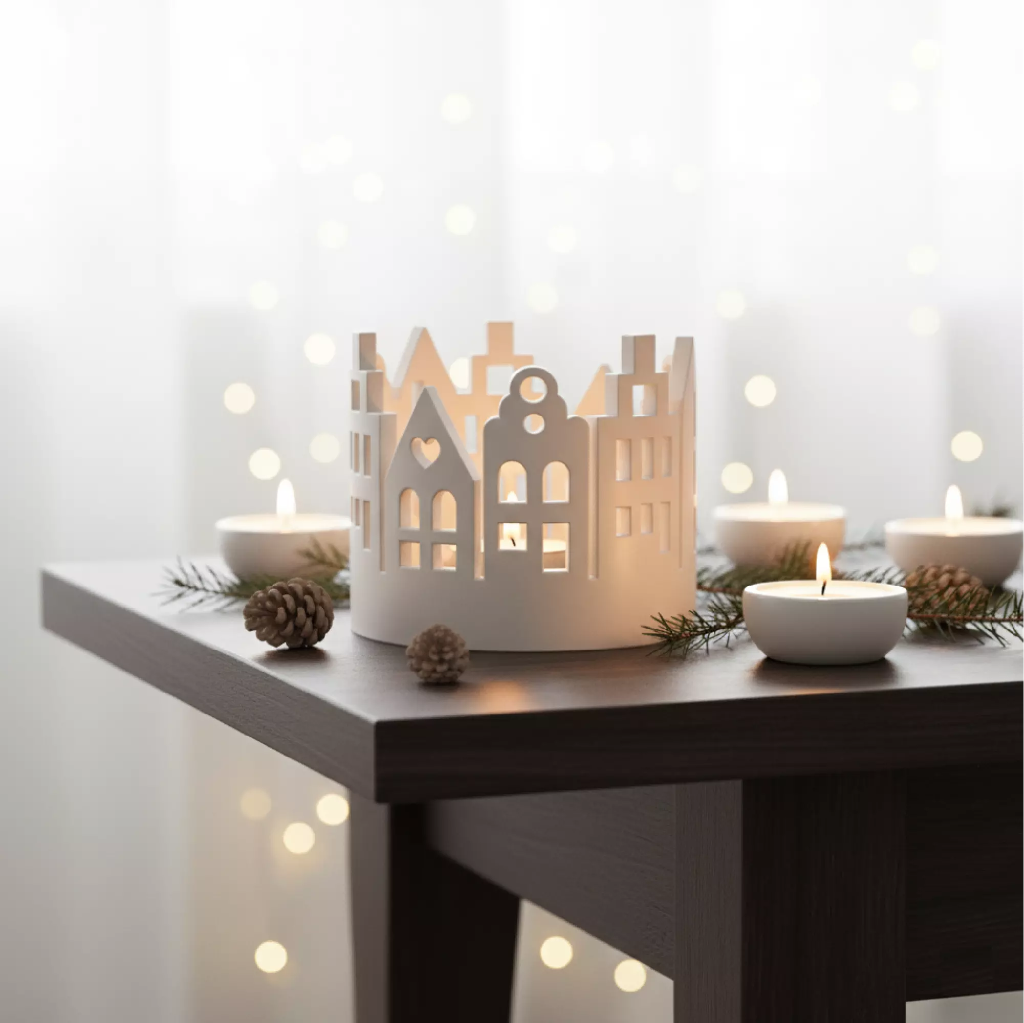 Christmas Village Candle Holder  Cozy Christmas Houses 3D print model_8