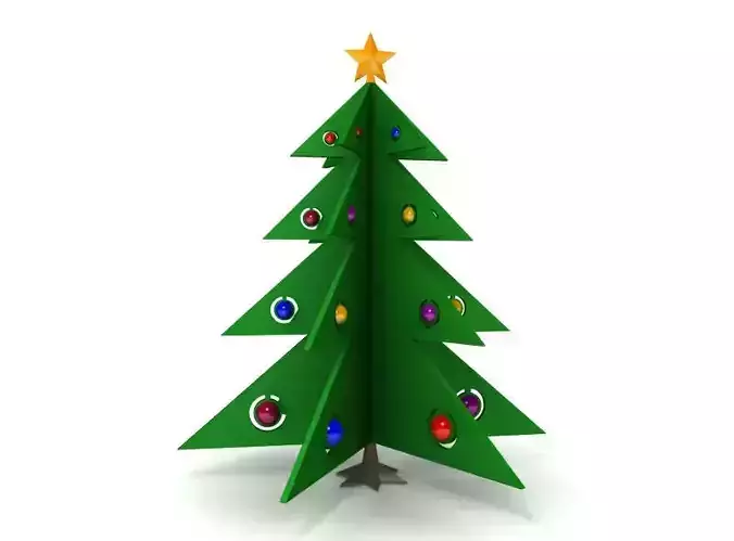 Christmas Tree Cartoon 3D Model 3D model Low-poly 3D model