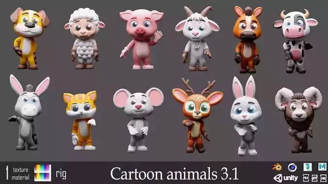 Cartoon character animals 3 01
