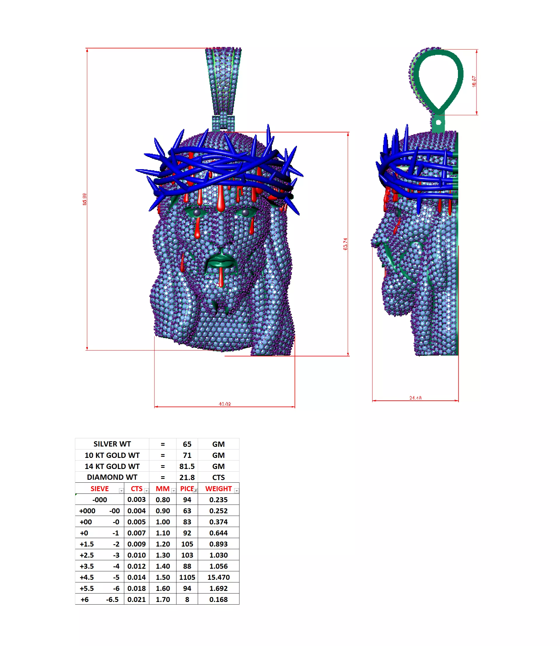 Jesus Pendant 5 3D print model 3D print model_7