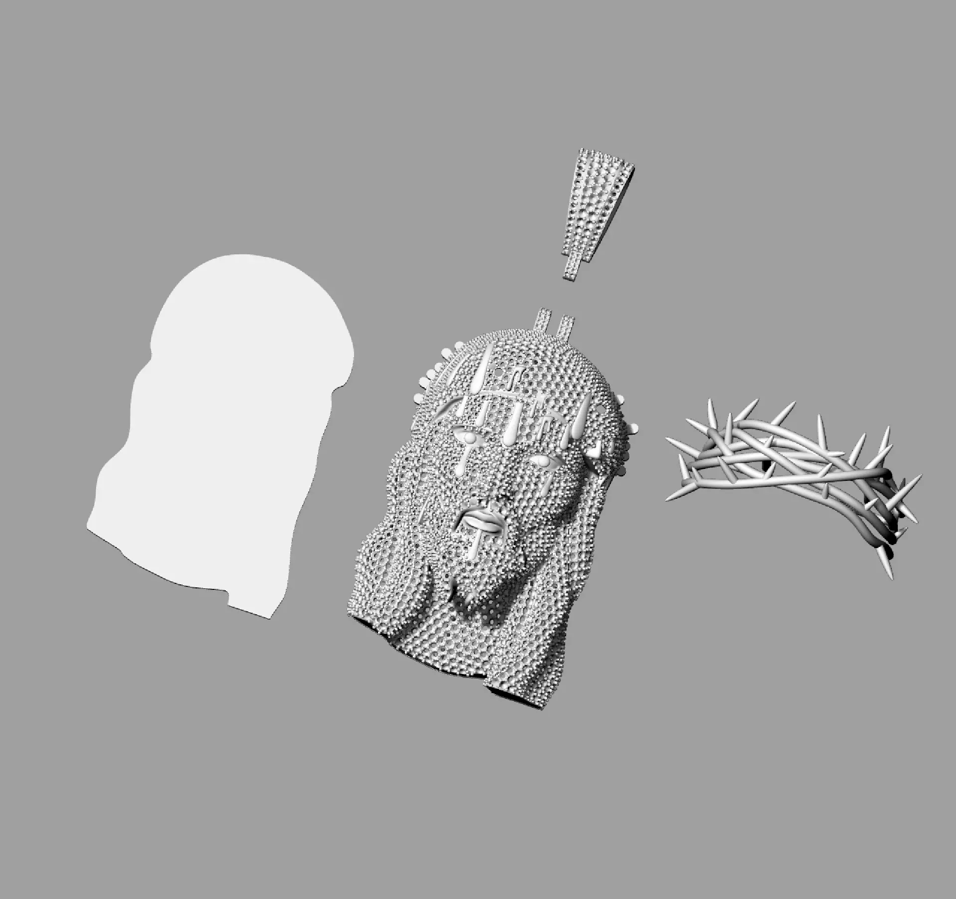 Jesus Pendant 5 3D print model 3D print model_11