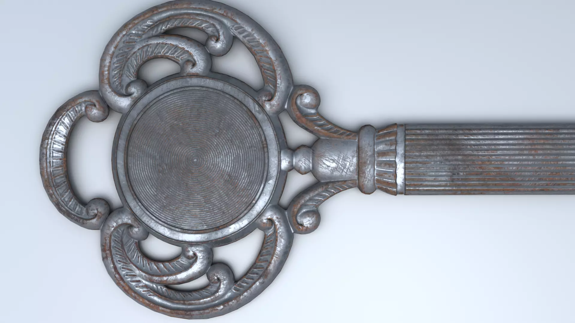 Antique Room Thermometer Iron Rust 3D model_42