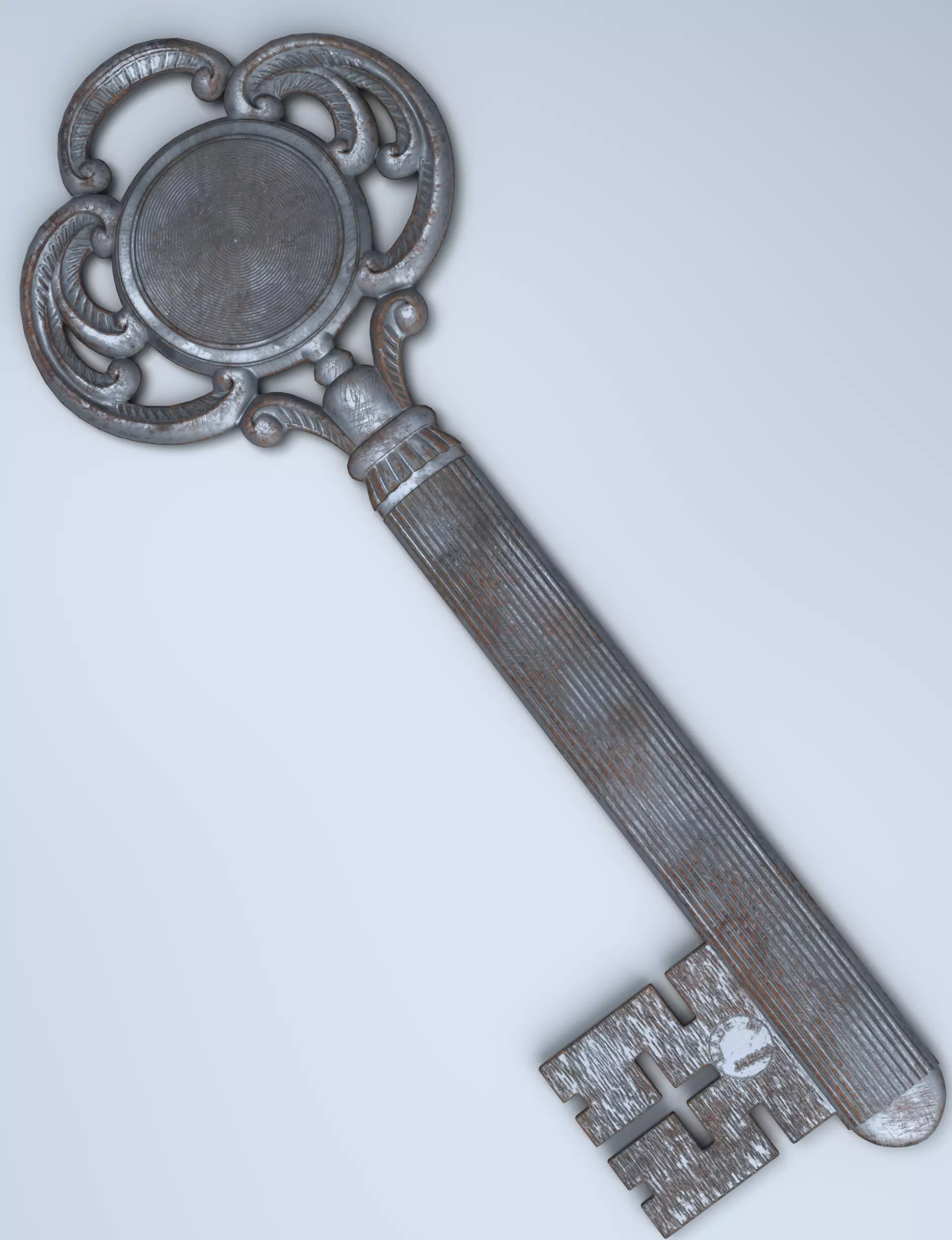 Antique Room Thermometer Iron Rust 3D model_55