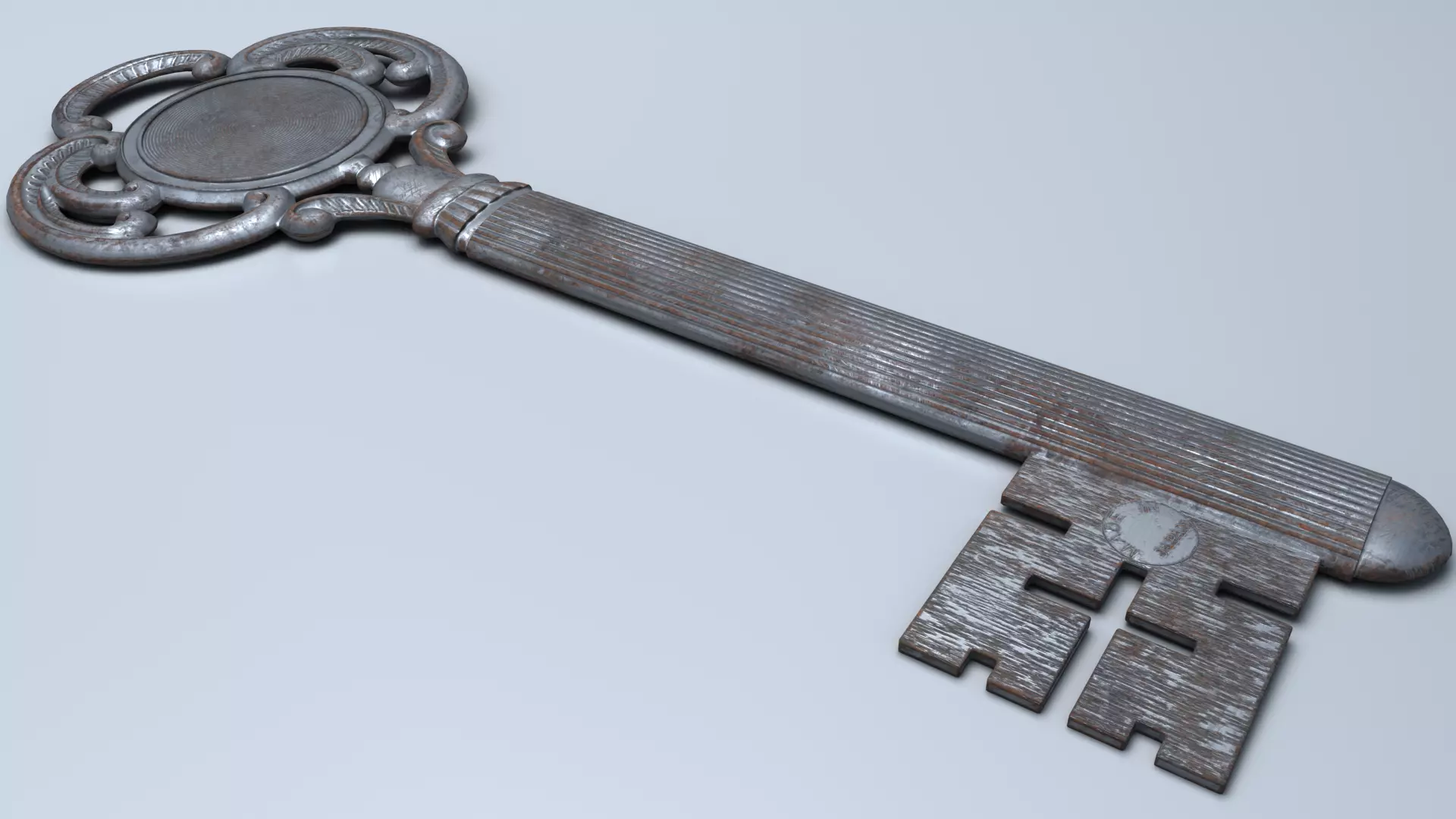 Antique Room Thermometer Iron Rust 3D model_29