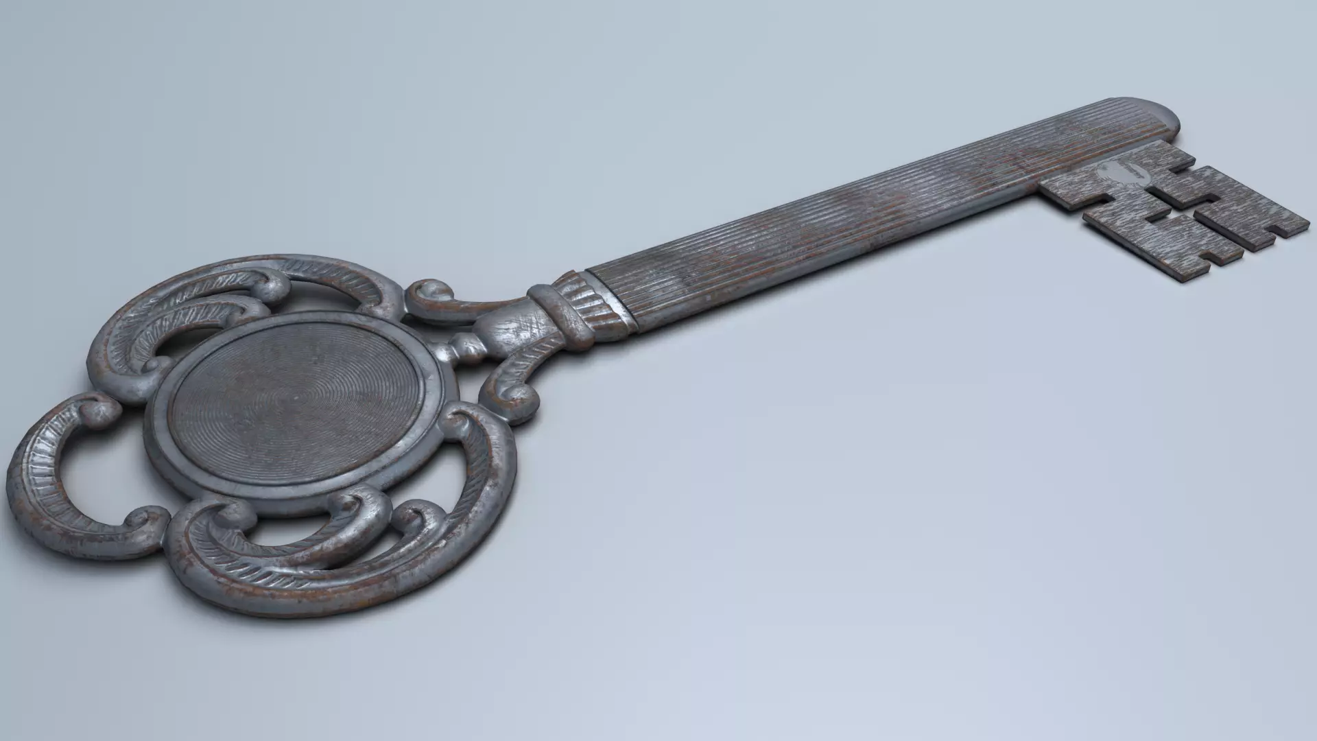 Antique Room Thermometer Iron Rust 3D model_22