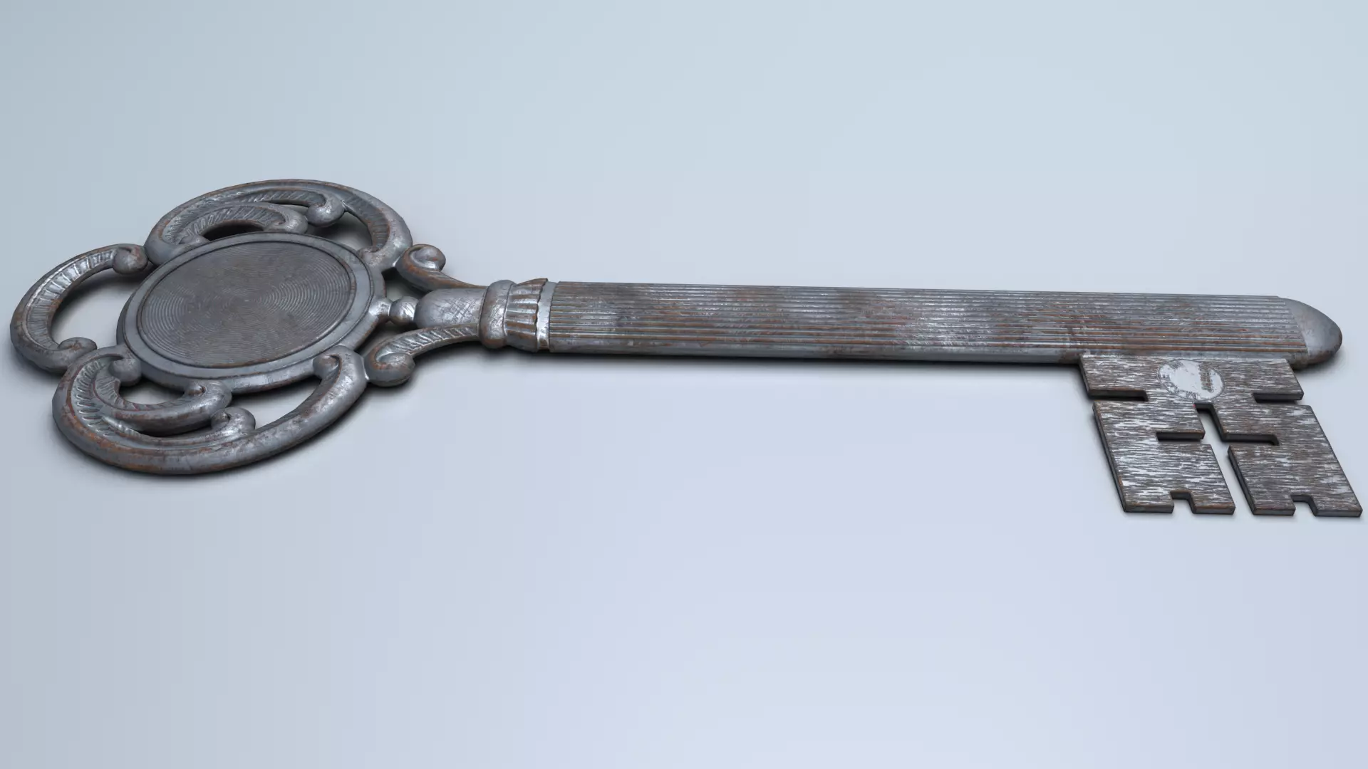 Antique Room Thermometer Iron Rust 3D model_25