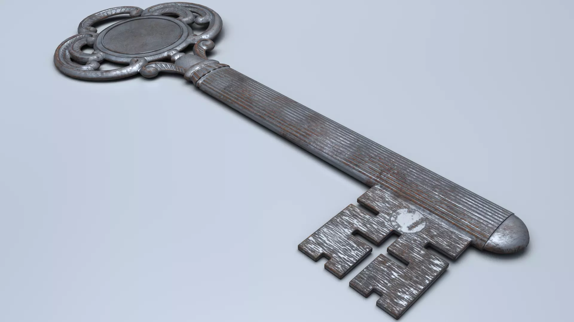 Antique Room Thermometer Iron Rust 3D model_31