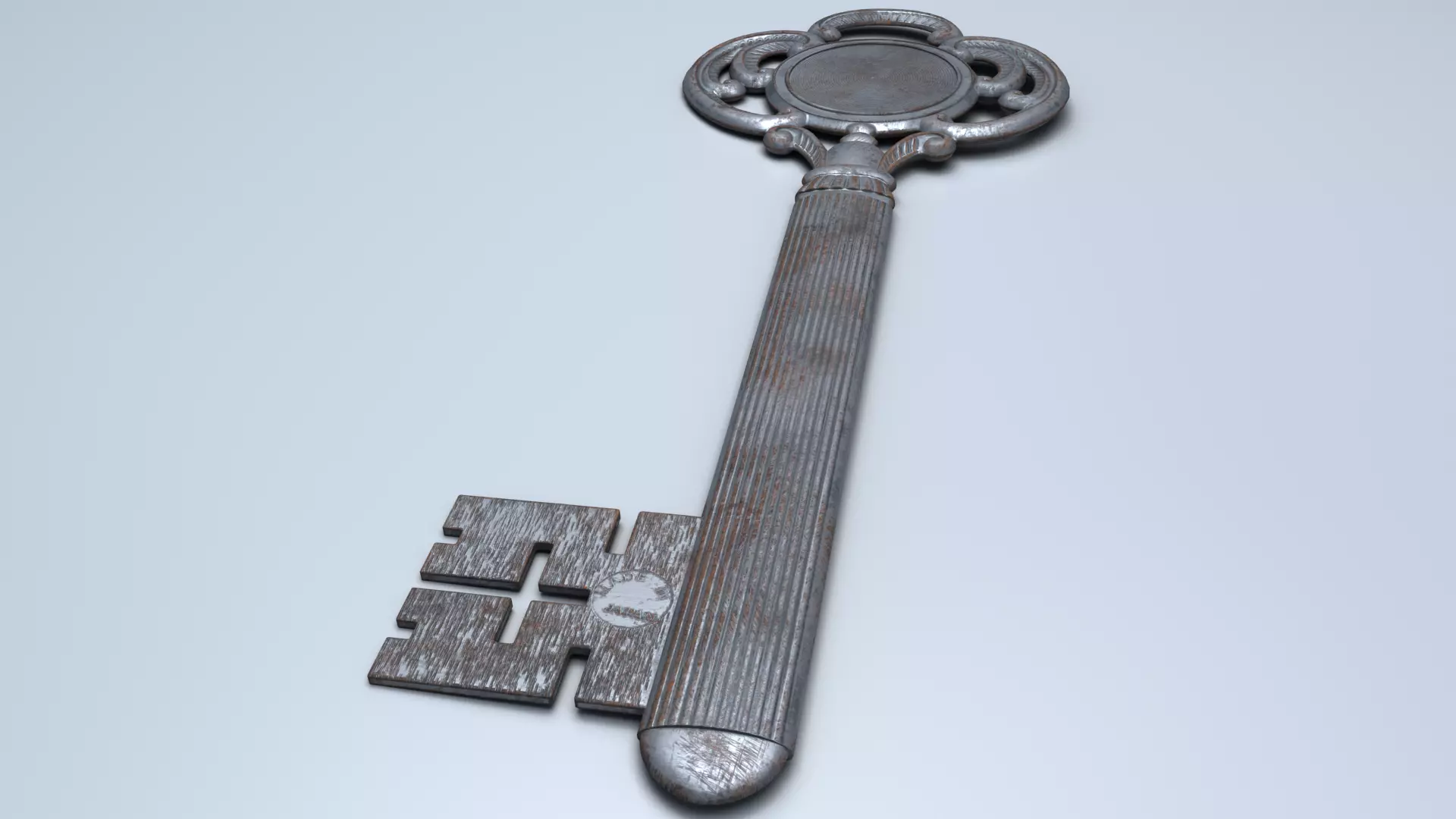 Antique Room Thermometer Iron Rust 3D model_36