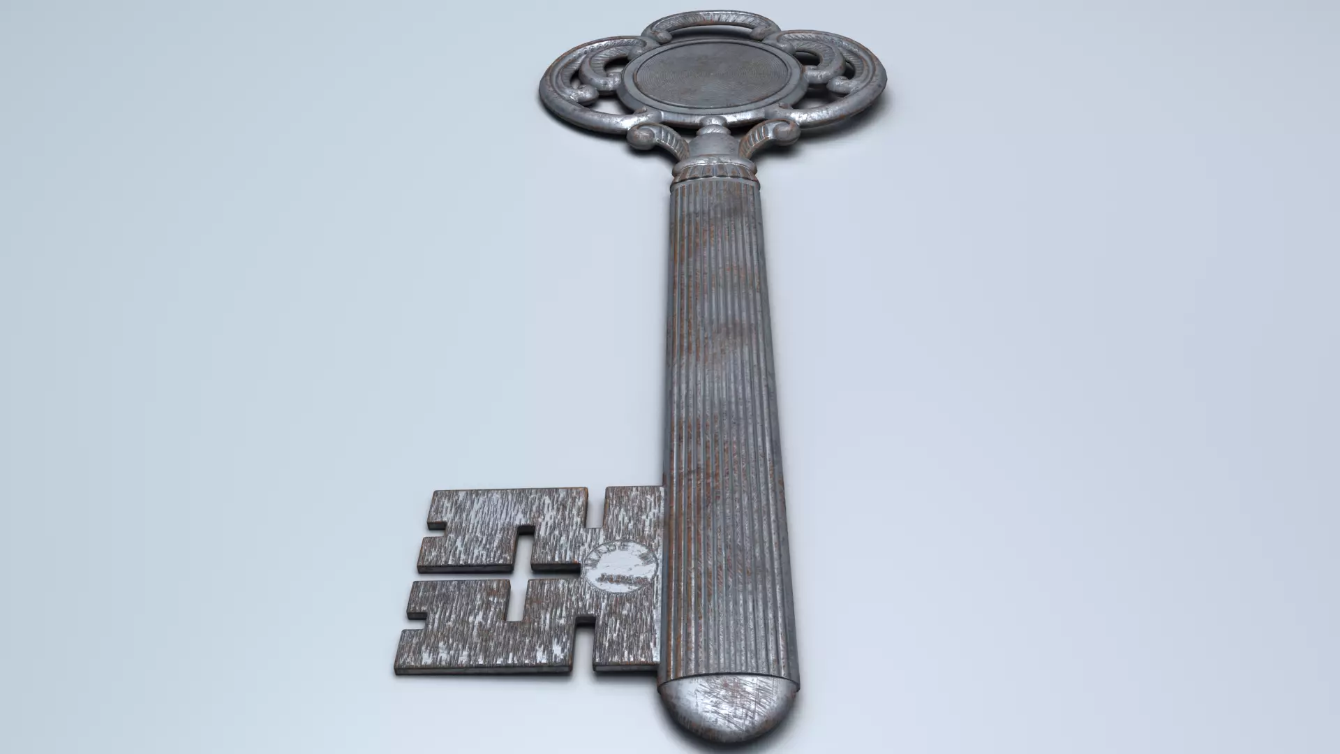 Antique Room Thermometer Iron Rust 3D model_35