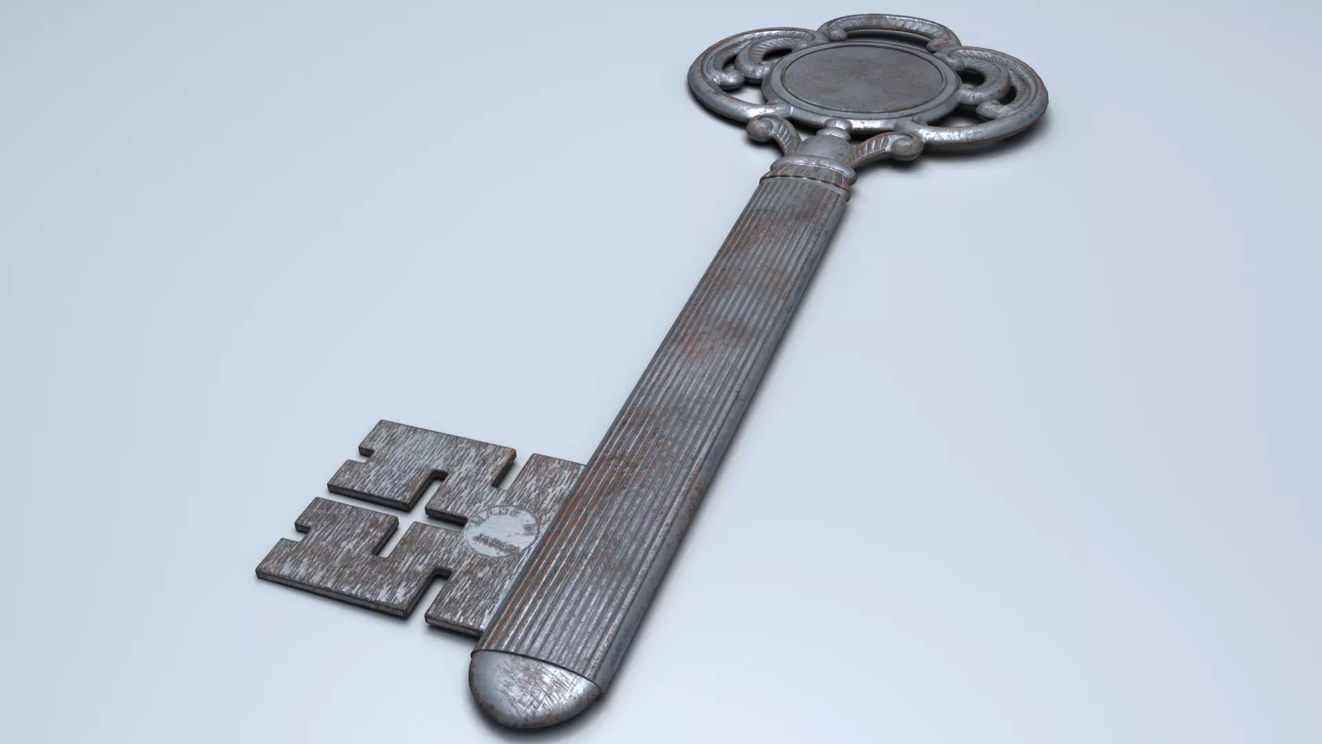 Antique Room Thermometer Iron Rust 3D model_37