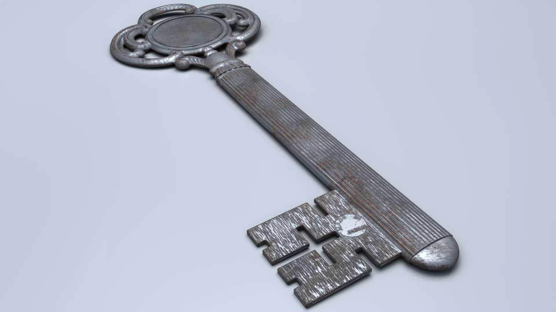 Antique Room Thermometer Iron Rust 3D model_32