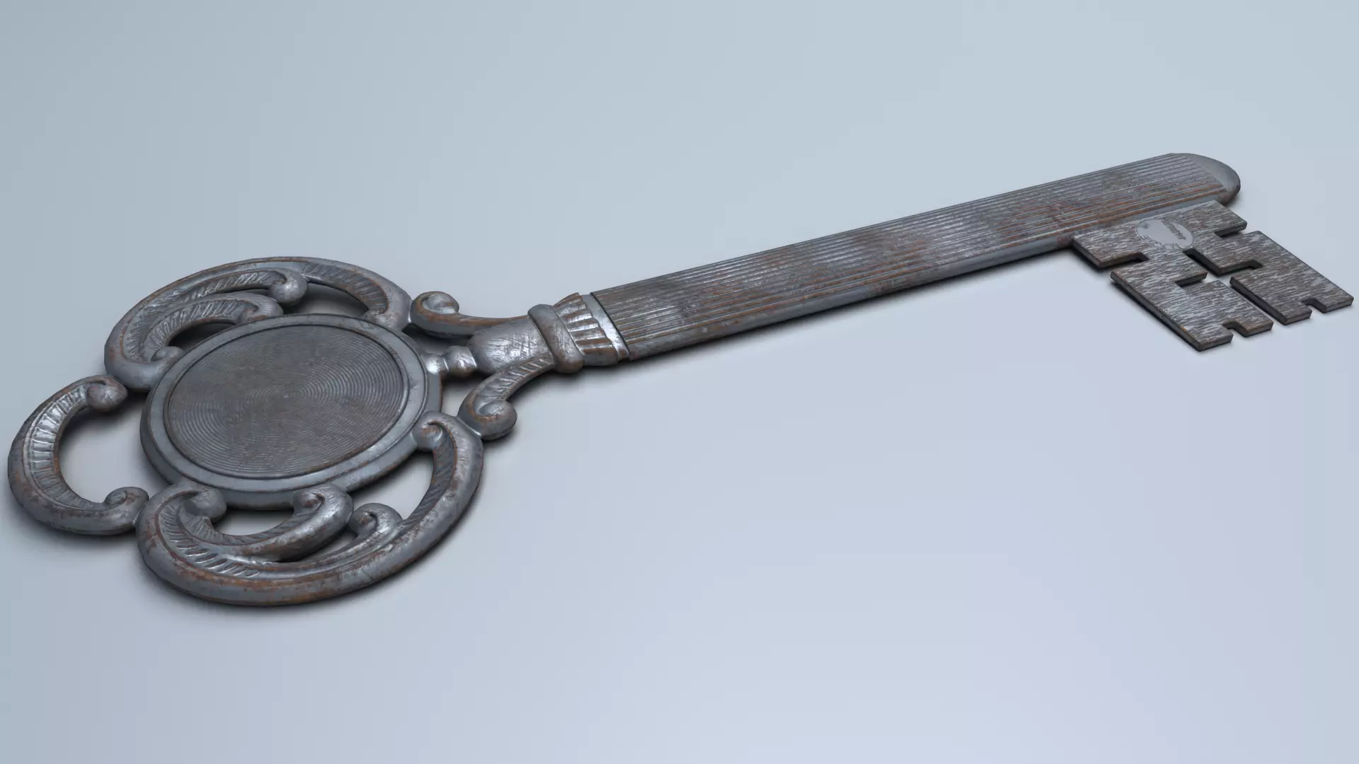 Antique Room Thermometer Iron Rust 3D model_23